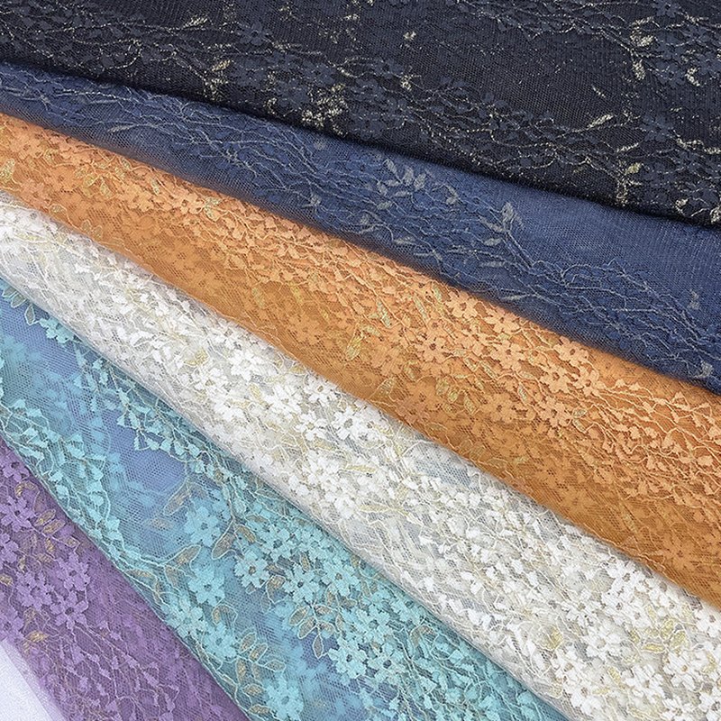 Eyelet Jacquard Kids Nylon Foil Lace Fabric for Women's Wear Wholesale 15